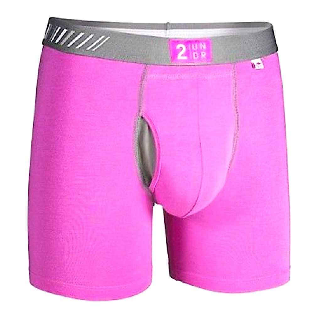 2UNDR Swingshift Hot Pink/Gray Boxer-Brief Pouch Underwear - Men’s XL